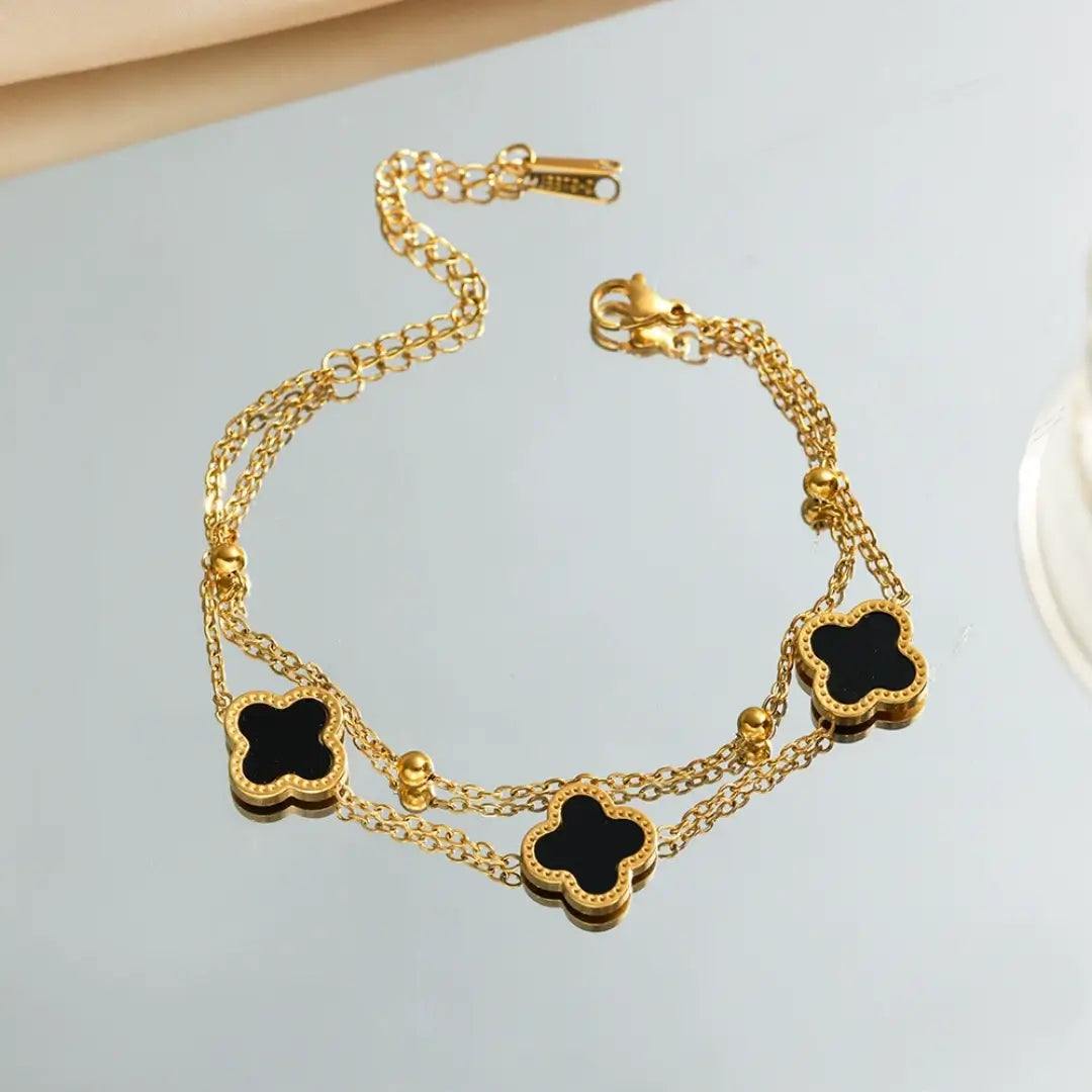 Clover Double Chain Bracelet
