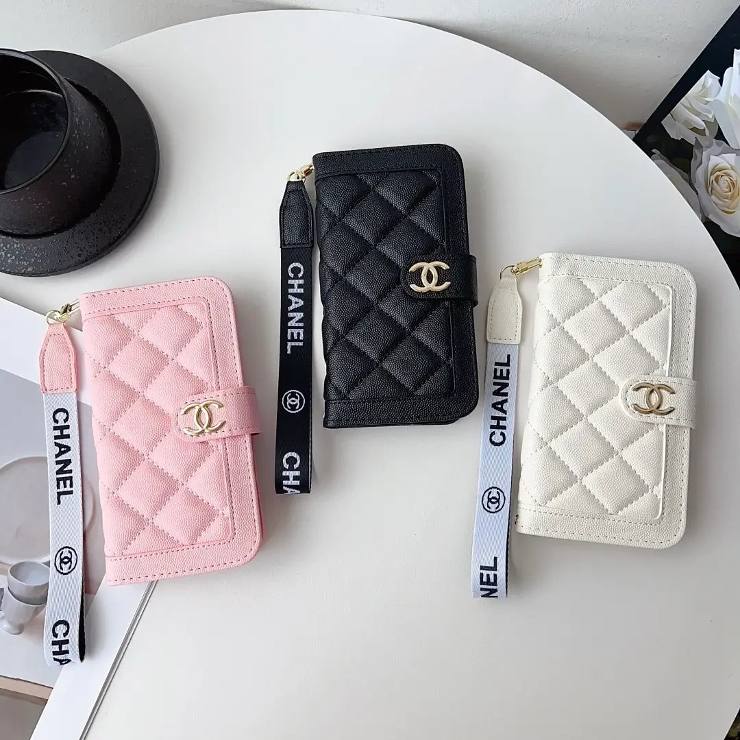 Quilted Wallet Phone Case with Card Holder for iPhone & Samsung