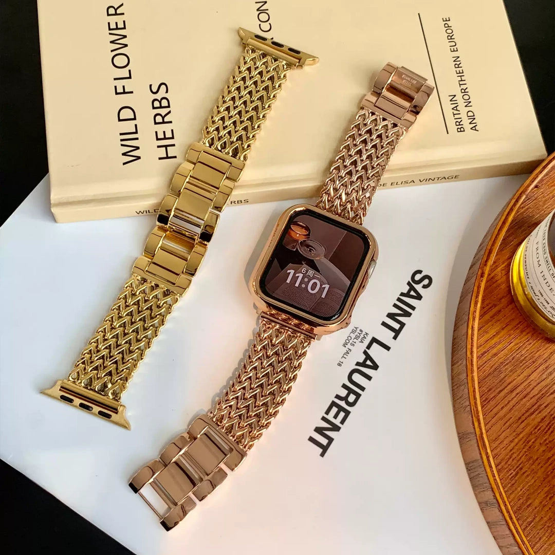 Heart-Weave Metal Apple Watch Band