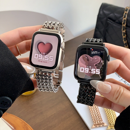 Heart-Weave Metal Apple Watch Band