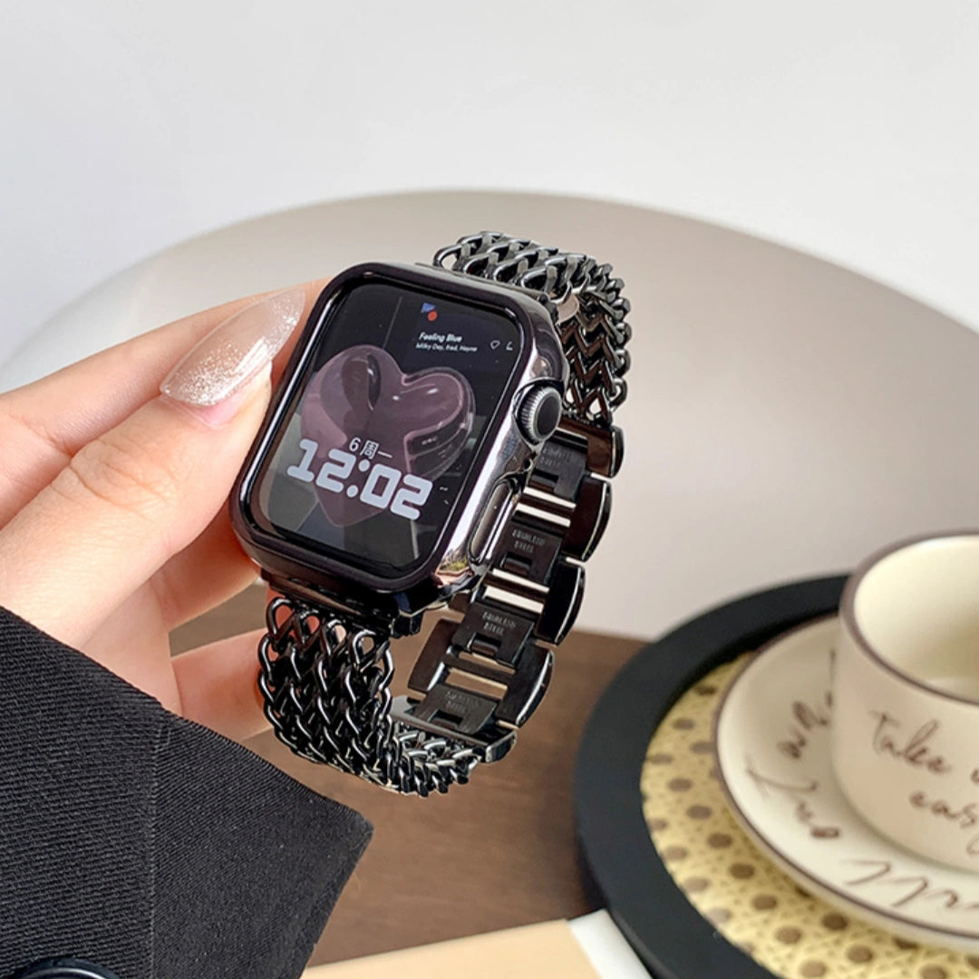Heart-Weave Metal Apple Watch Band