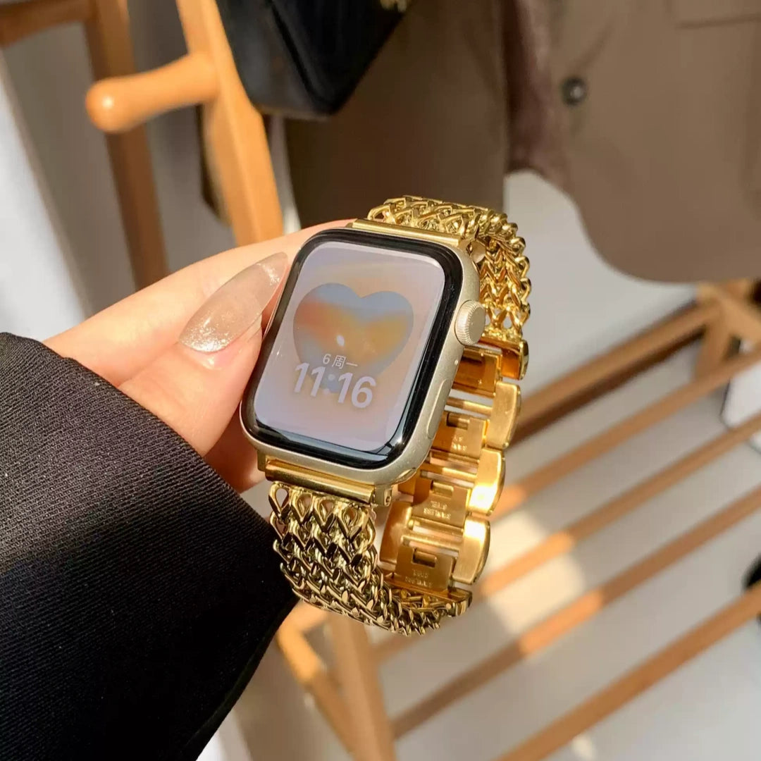 Heart-Weave Metal Apple Watch Band
