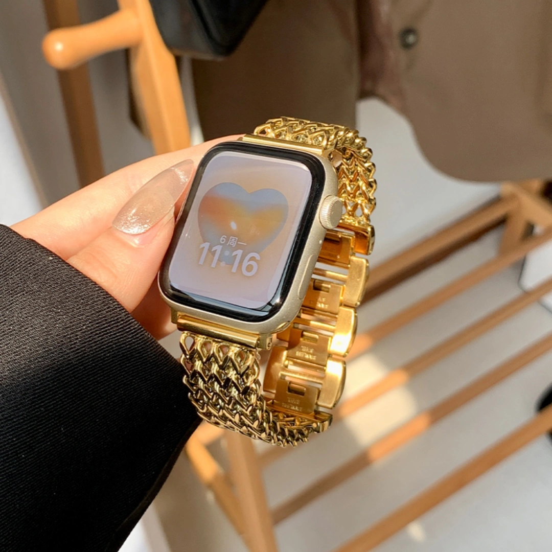 Heart-Weave Metal Apple Watch Band