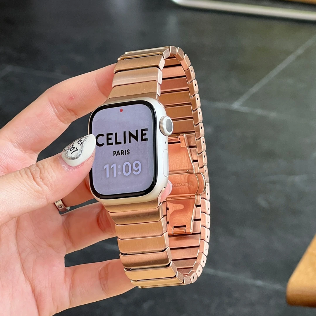 Bamboo Link Stainless Steel Apple Watch Band