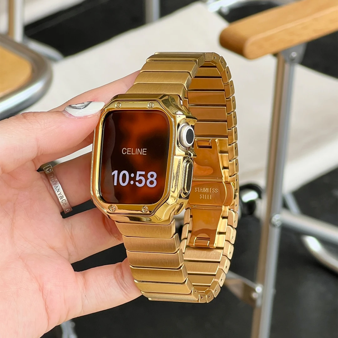 Bamboo Link Stainless Steel Apple Watch Band