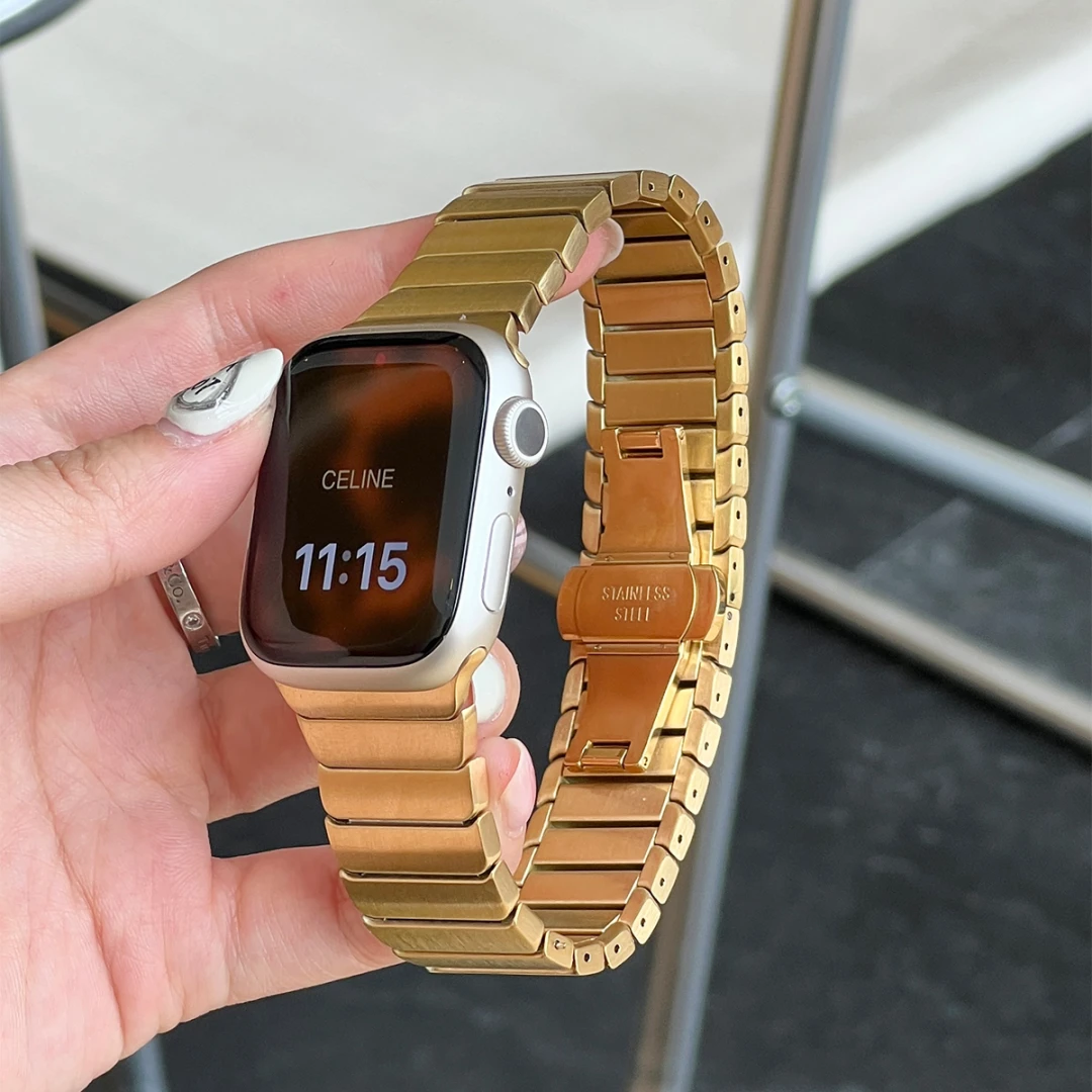 Bamboo Link Stainless Steel Apple Watch Band