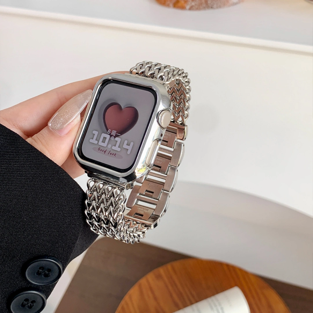 Heart-Weave Metal Apple Watch Band