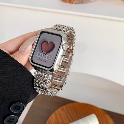 Heart-Weave Metal Apple Watch Band