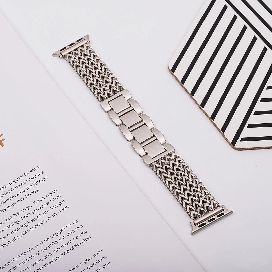 Heart-Weave Metal Apple Watch Band