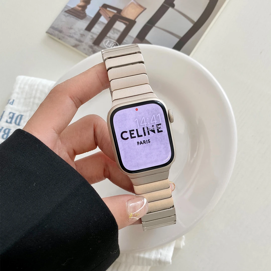Bamboo Link Stainless Steel Apple Watch Band